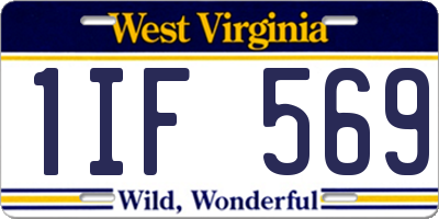 WV license plate 1IF569