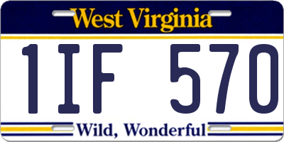 WV license plate 1IF570