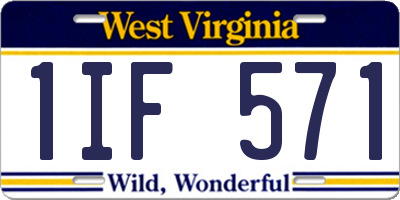 WV license plate 1IF571