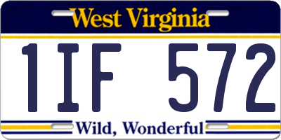WV license plate 1IF572