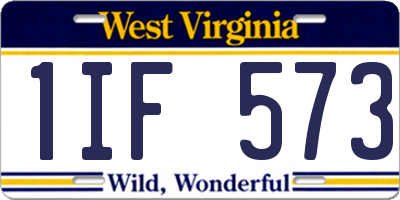 WV license plate 1IF573