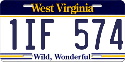 WV license plate 1IF574