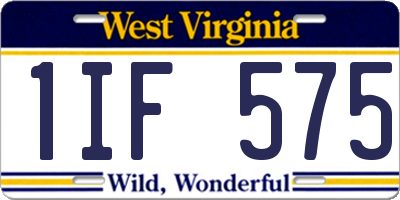 WV license plate 1IF575