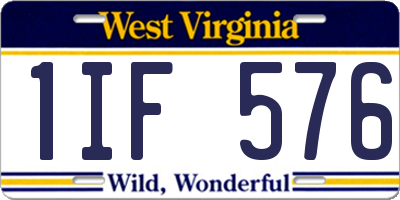WV license plate 1IF576
