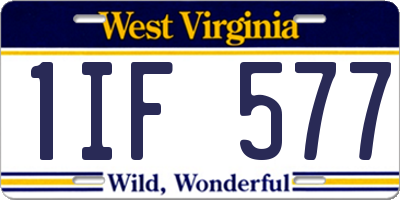 WV license plate 1IF577