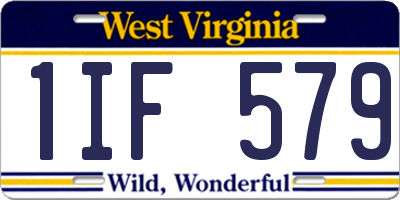 WV license plate 1IF579