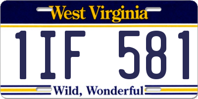 WV license plate 1IF581