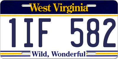 WV license plate 1IF582