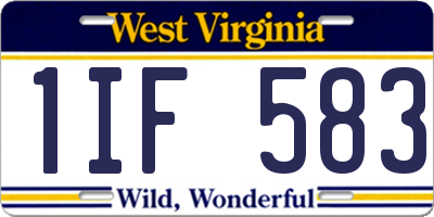 WV license plate 1IF583