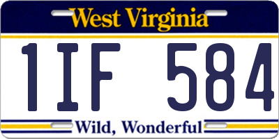 WV license plate 1IF584