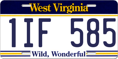 WV license plate 1IF585