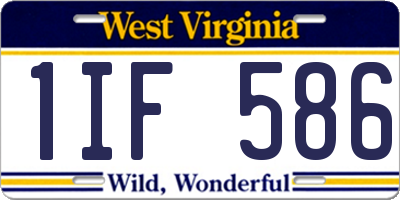 WV license plate 1IF586