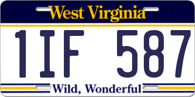 WV license plate 1IF587