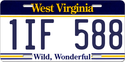 WV license plate 1IF588