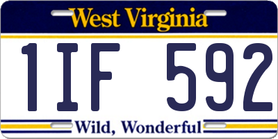 WV license plate 1IF592