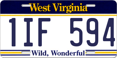WV license plate 1IF594