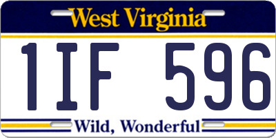 WV license plate 1IF596