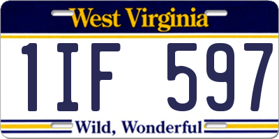 WV license plate 1IF597