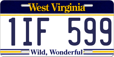 WV license plate 1IF599