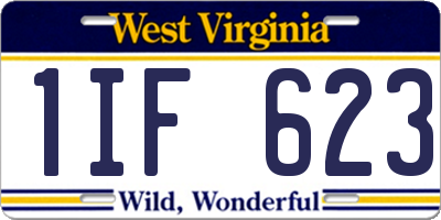 WV license plate 1IF623