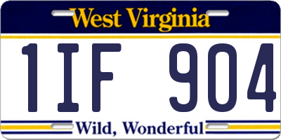 WV license plate 1IF904