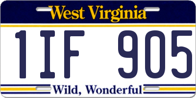 WV license plate 1IF905