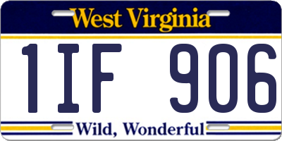WV license plate 1IF906