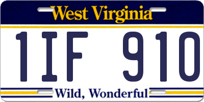 WV license plate 1IF910