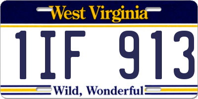 WV license plate 1IF913