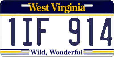 WV license plate 1IF914