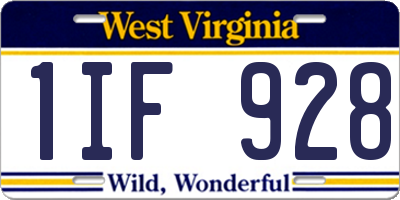 WV license plate 1IF928