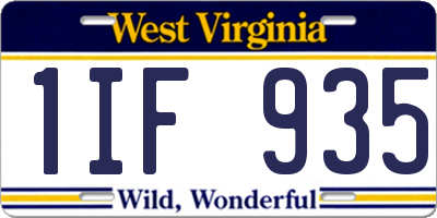 WV license plate 1IF935