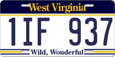WV license plate 1IF937