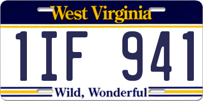 WV license plate 1IF941