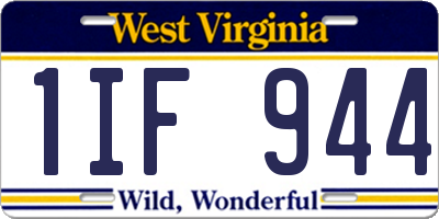 WV license plate 1IF944