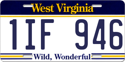 WV license plate 1IF946
