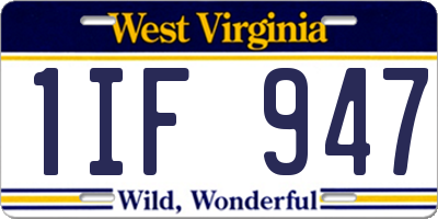 WV license plate 1IF947