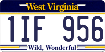 WV license plate 1IF956