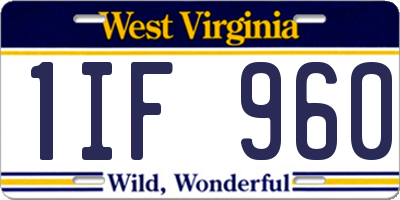 WV license plate 1IF960