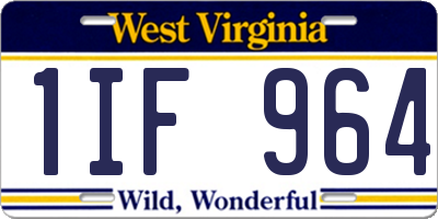 WV license plate 1IF964