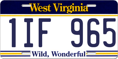 WV license plate 1IF965