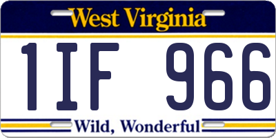 WV license plate 1IF966