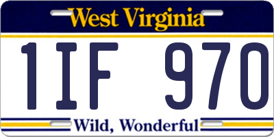 WV license plate 1IF970