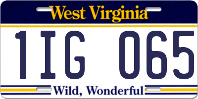 WV license plate 1IG065