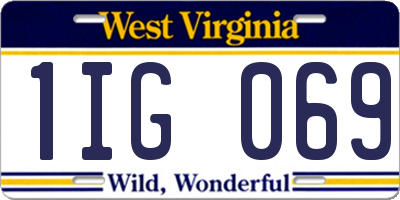 WV license plate 1IG069