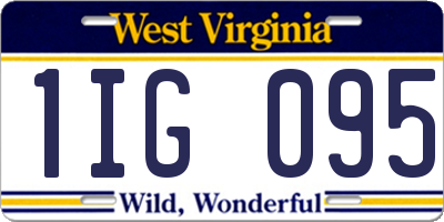 WV license plate 1IG095