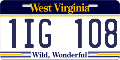 WV license plate 1IG108