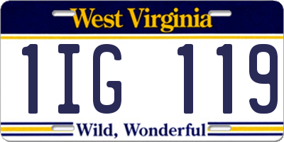 WV license plate 1IG119