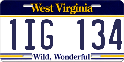 WV license plate 1IG134