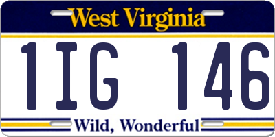 WV license plate 1IG146